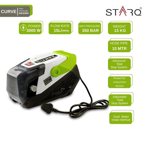Starq curve High Pressure Washer, Car Washer, 3000 Watts Motor, 350 Ba ...