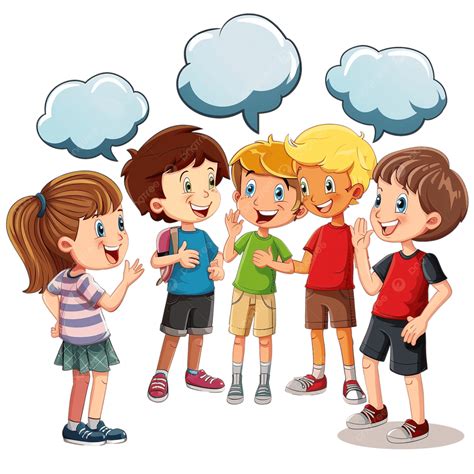 Children Talking To Each Other Clipart