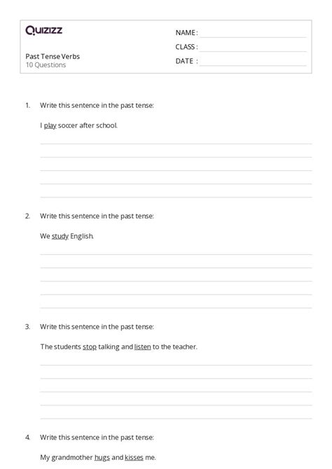 50+ Past Tense Verbs worksheets for 6th Class on Quizizz | Free & Printable