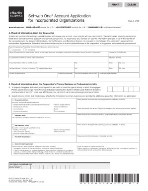 Fillable Online Instructions for the Schwab OneAccount Application for ...