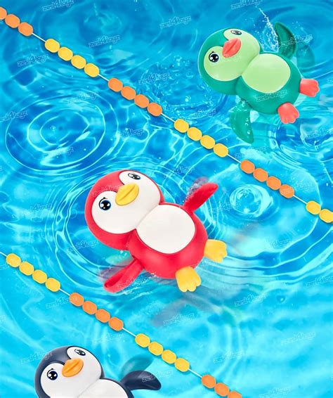 Buy Zest 4 Toyz Penguin Bathing Pool Toys Wind Up Swimming | Floating ...