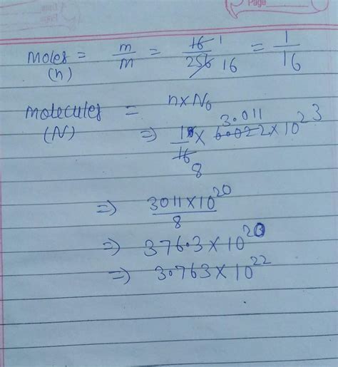 6.) Calculate the number of moles, molecules andS-atoms in 16 gram of ...