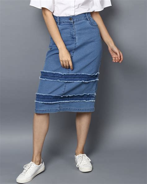 Buy Women's Blue Denim Skirts Online in India at Bewakoof