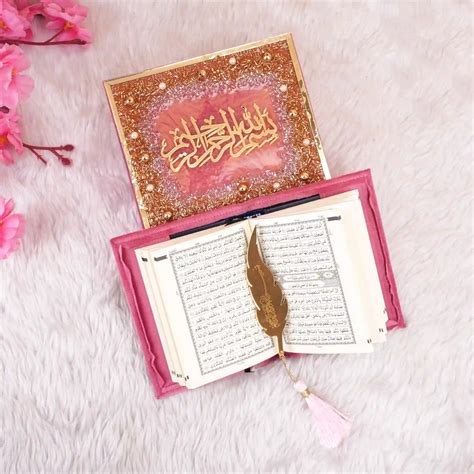 Pink Mini Sequence Quran - Mini Velvet Quran Box Set – Hadiyah Gifting