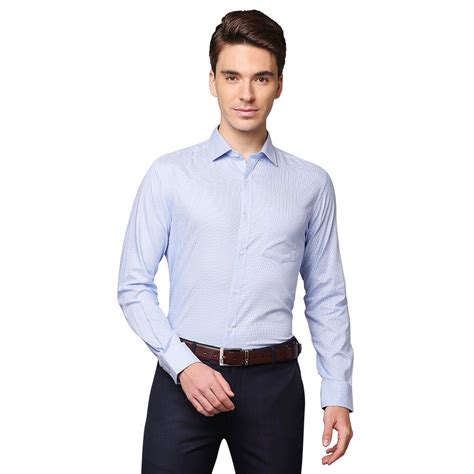 Men Blue Slim Fit Cotton Shirts – MyRaymond