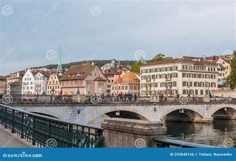 Old Part European City Zurich. Tourism Concept Editorial Photo - Image ...