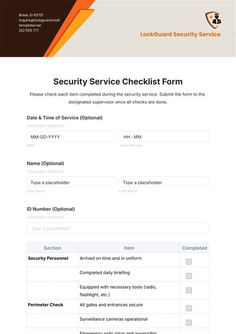 Image result for Building Security Checklist Template