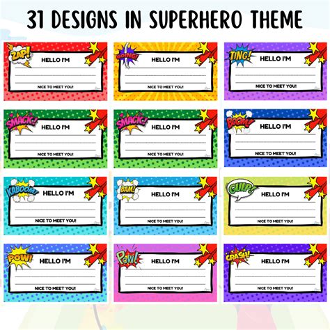 Classroom Desk Name Plates - EDITABLE Superhero Name Tags for Students ...