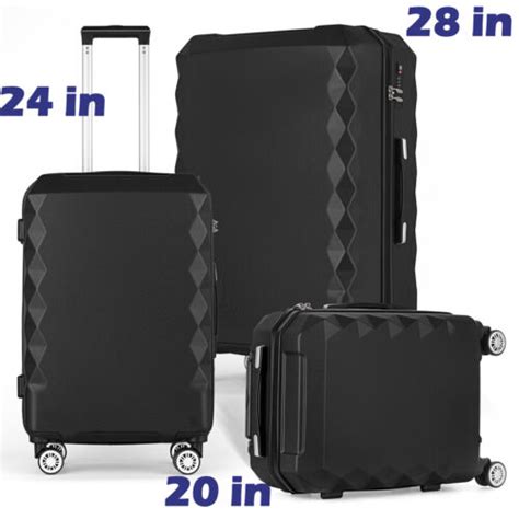 Unbranded 3 Piece ABS Hardside Suitcase Set with TSA Lock and India | Ubuy