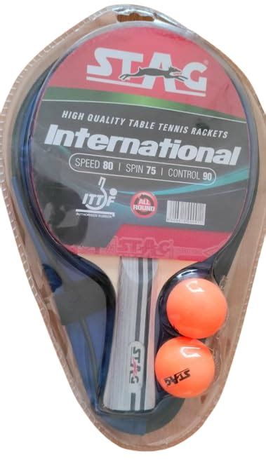 Buy Stag 2 Star Table Tennis Kit & Seam Plastic Table Tennis Ball, 40mm ...