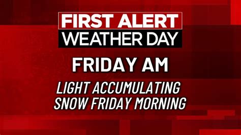 First Alert Weather Day announced for Friday