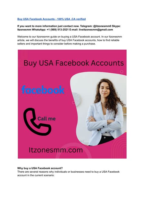 Buy Usa Facebook Accounts