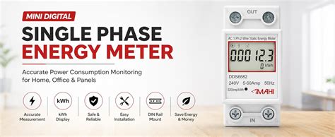 MAHI Single Phase Digital Tapping Energy Meter 240V, 5-60A, DIN Rail ...