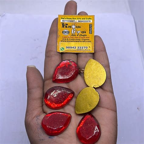 5x3 Red Gobi Tanjore Painting Jaipur Kundan stones-100 stones in a pack ...