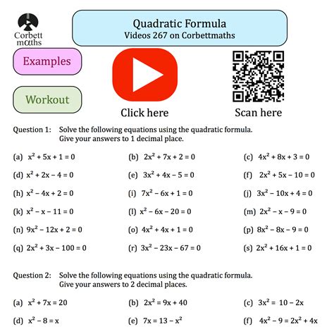 Quadratic Equations Worksheet Gcse With Answers - Tessshebaylo