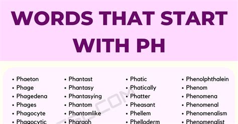 558 Common Words that Start with PH in English • 7ESL
