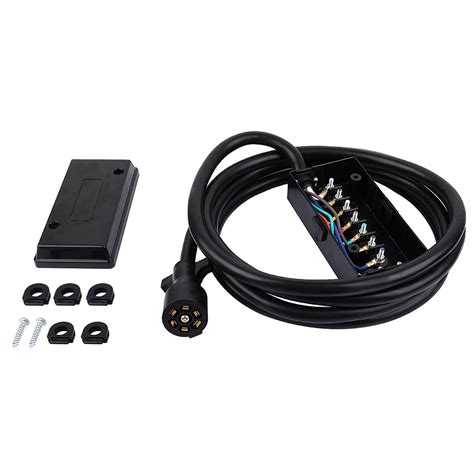 Buy SCITOO RV 7 Way Plug Inline Pre-Wired Trailer Cord Junction Box ...