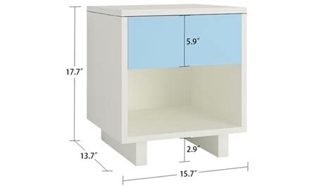 Adona Riga Kids Bedside Table with Handle-Less Drawer and Open Shelf ...