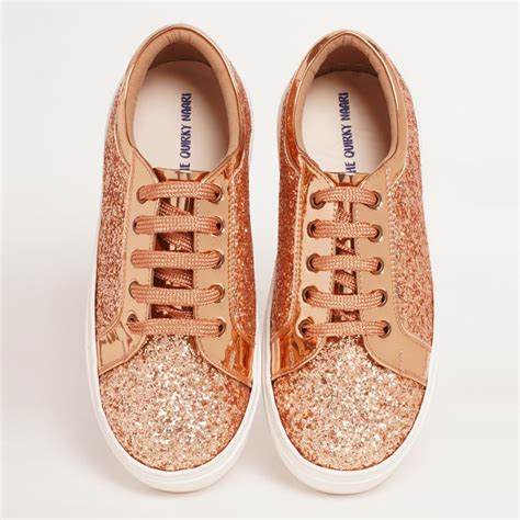 Glitterati Sneakers - Rose Gold shoes for you big day - The Quirky Naari