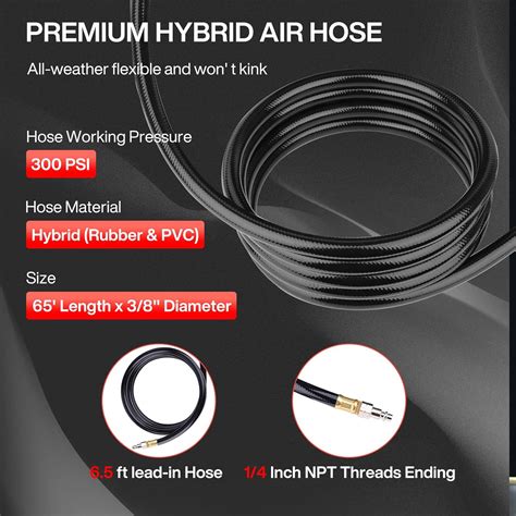 Beautiq Retractable Air Hose Reel, 3/8 IN x 65 FT Hybrid Air India | Ubuy