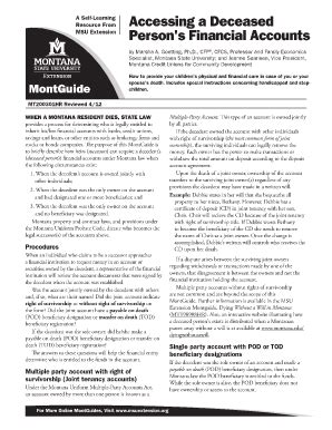 Fillable Online msuextension Accessing a Deceased Person's Financial ...