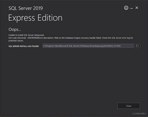 Image result for SQL Server Express 2017 Installation Error