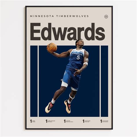 Anthony Edwards Poster - Minnesota Timberwolves Print | BigWeekend ...