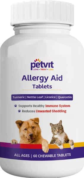 Buy PETVIT ALLERGY AID TABLETS ALL BREEDS OF DOGS & CATS - 60 CHEWABLE ...