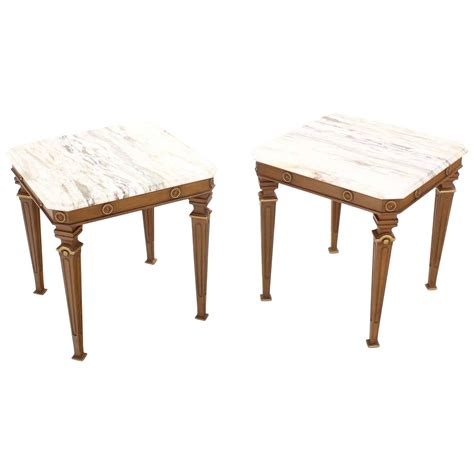 Pair of Marble Cube End Tables at 1stDibs