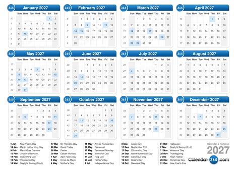 Monthly Calendar For 2026 And 2027