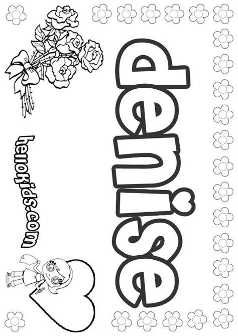 girls name coloring pages, Denise girly name to color | Name coloring ...