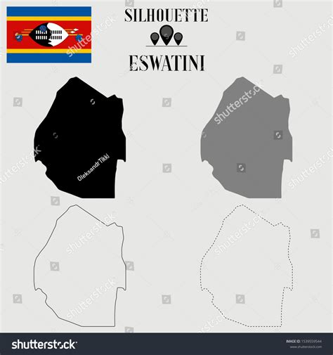 Eswatini Swaziland Outline World Map Solid: เวกเตอร์สต็อก (ปลอดค่าลิขสิทธิ์) 1539559544 ...