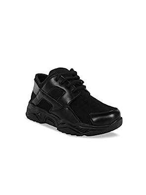 Buy ZAPATOZ Women Solid PU Medium-Top Sports Shoes (Black, Numeric_3 ...