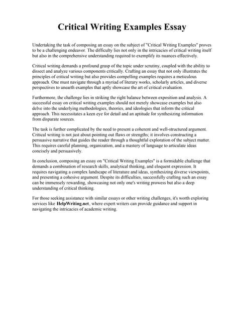 Critical Essay Example 的图像结果