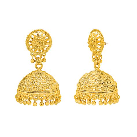 Traditional Gold Jhumkis (SJ_747) – Shining Jewel