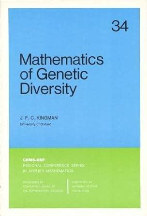 Buy Mathematics of Genetic Diversity: 34 (CBMS-NSF Regional Conference ...