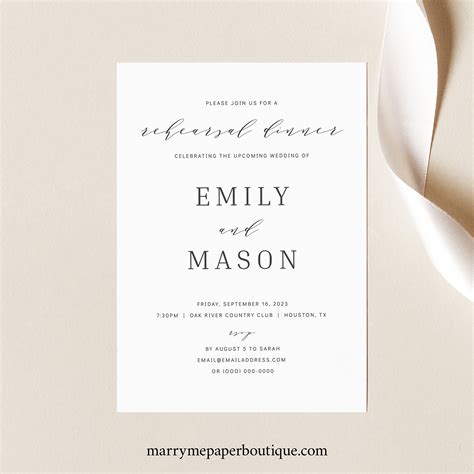 Invitations & Announcements Rehearsal Dinner invitation template Paper ...