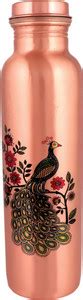 Ayurveda Copper Peacock Print Pure Copper Water Bottle For Health ...