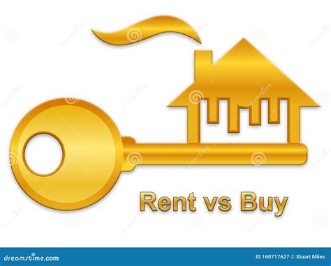 Buy Versus Rent Key Compares Leasing or Property Purchase - 3d Illustration Stock Illustration ...