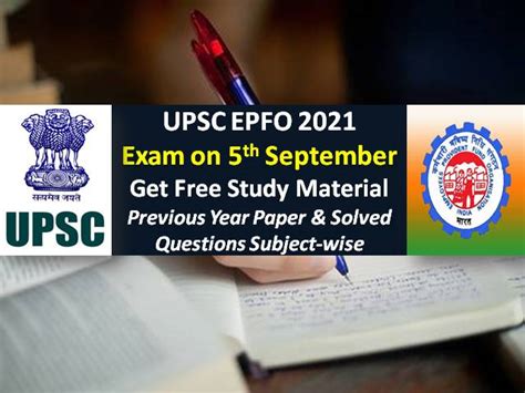 UPSC EPFO 2021 Exam Study Material Free PDF Download: Get Solved ...
