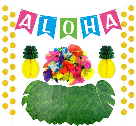Buy MZ.ogm Hawaiian Theme Party Decorations, Tropical Party Decorations ...