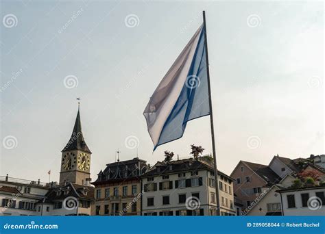 Zurich Flag in the City Center in Switzerland Stock Photo - Image of view, holiday: 289058044