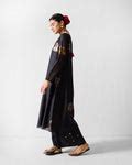 Boat Neck Kurta - Black & Gold Printed – Nicobar
