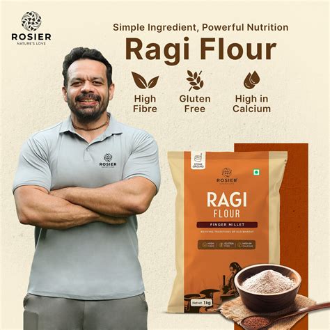 Rosier Foods Ragi Flour (Atta) 1kg – Finger Millet Flour – High Calcium ...