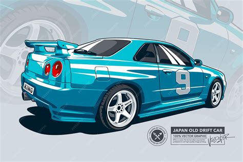Premium Vector | Japanese old drift car