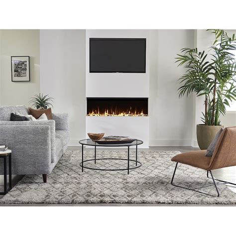Touchstone 60-in W Black Fan-forced Wall-mount Electric Fireplace with ...