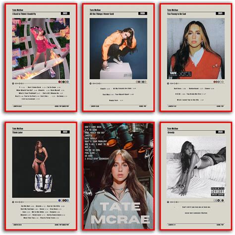 EAtsia Tate McRae Poster Set of 6 Album Cover Posters 8 by 12 inch ...