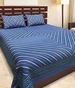 Bombay Spreads Cotton 144 TC Bedsheet (Standard_Blue) : Amazon.in: Home ...