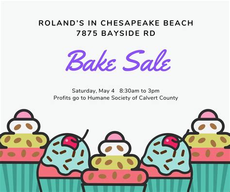 Rolands of Chesapeake Bake Sale, Roland's of Chesapeake Station ...