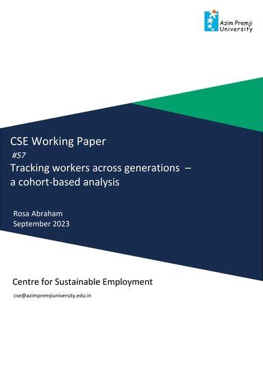 Tracking workers across generations – a cohort-based analysis - Azim ...